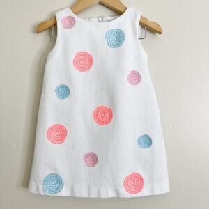 Hartstrings White dress with colored spirals 4T